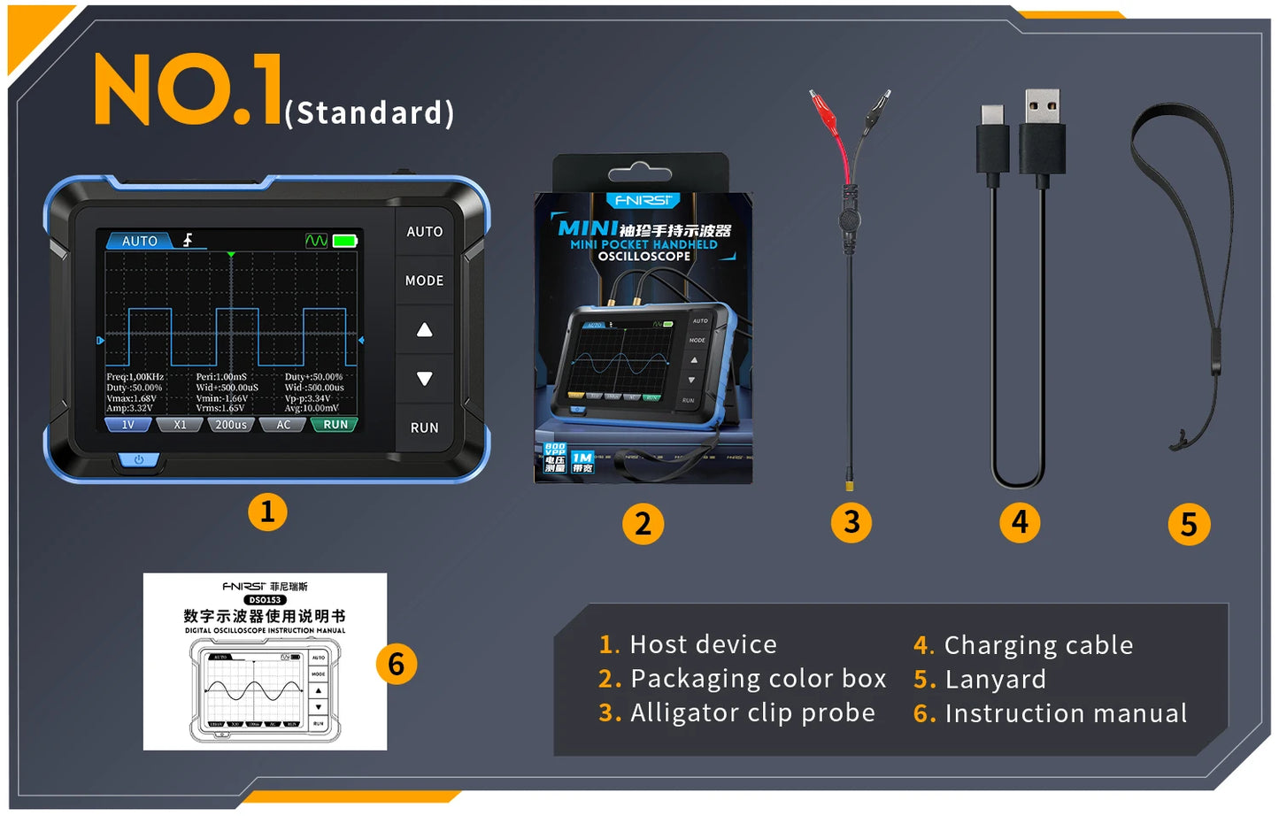 FNIRSI DSO510 / DSO152 / DSO153 – Mini Osciloscopios Digitales Portátiles 2 en 1