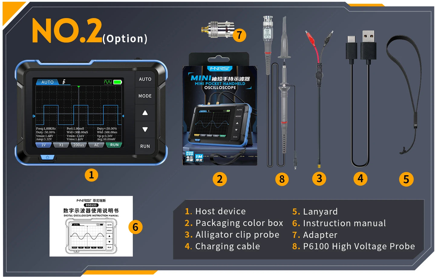 FNIRSI DSO510 / DSO152 / DSO153 – Mini Osciloscopios Digitales Portátiles 2 en 1