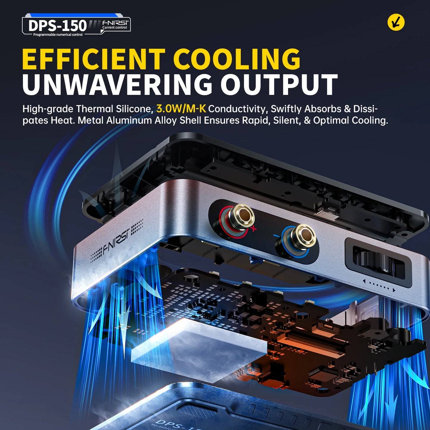 FNIRSI DPS-150 – Fuente de Alimentación DC Ajustable 30V 5A con Pantalla Digital Portátil