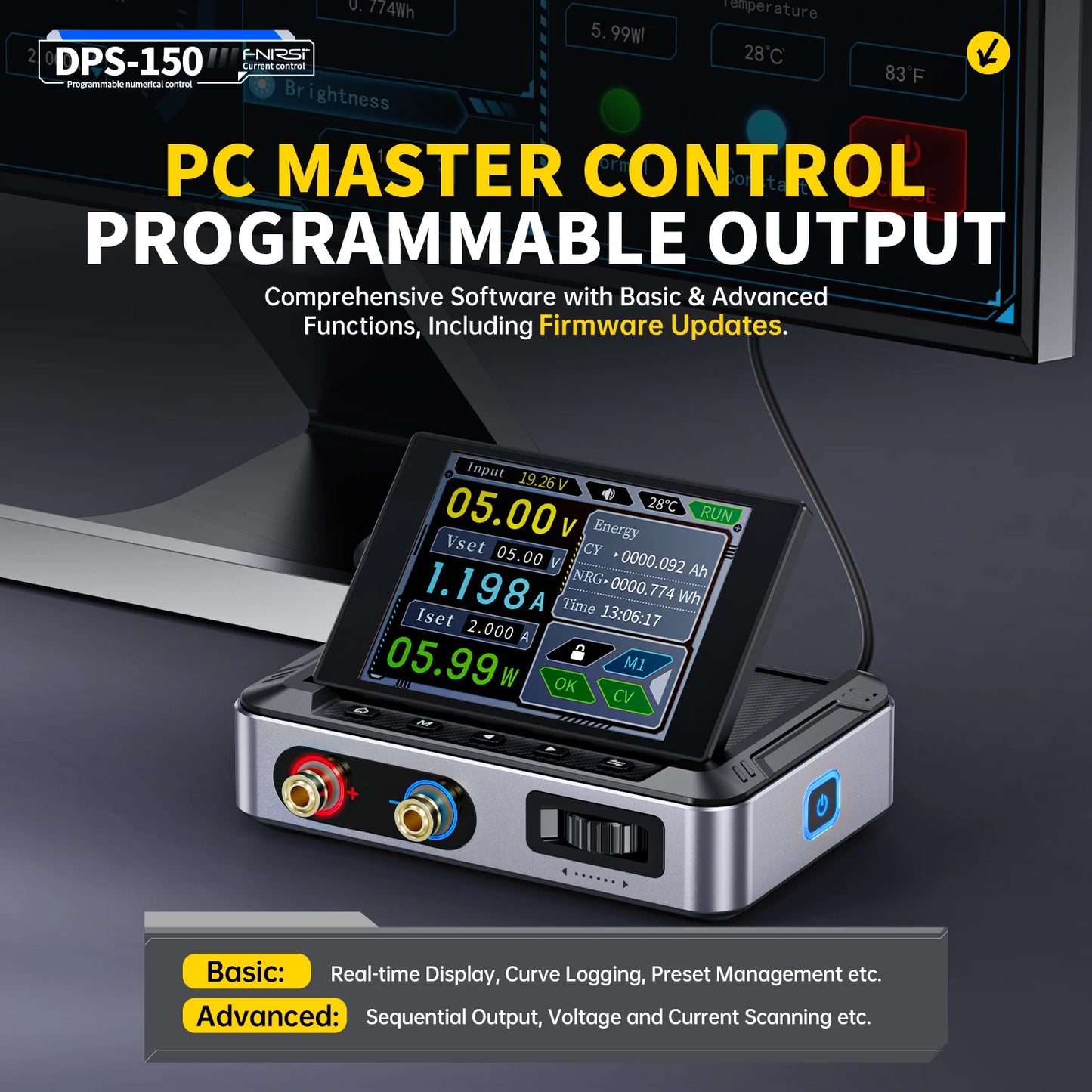 FNIRSI DPS-150 – Fuente de Alimentación DC Ajustable 30V 5A con Pantalla Digital Portátil