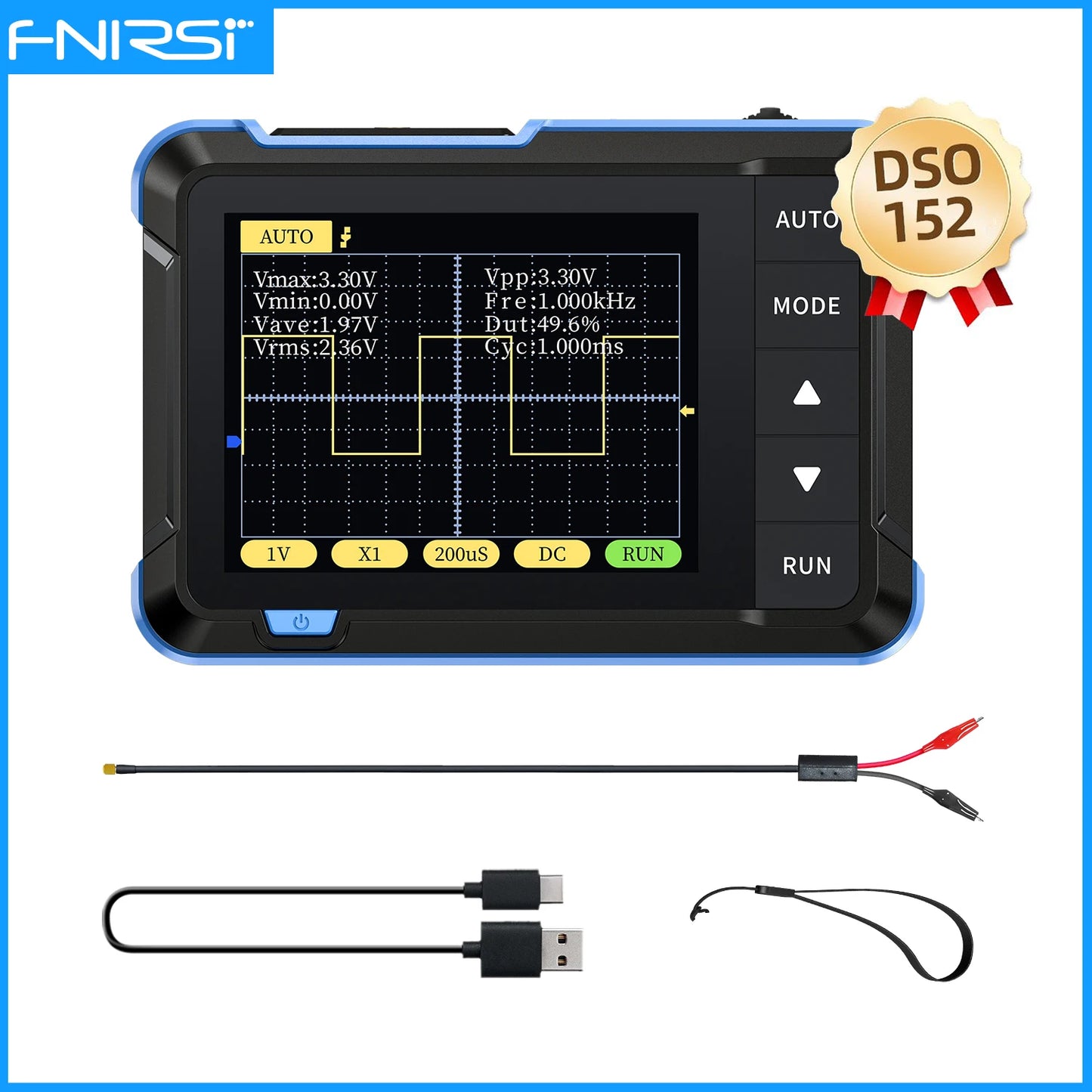 FNIRSI DSO510 / DSO152 / DSO153 – Mini Osciloscopios Digitales Portátiles 2 en 1