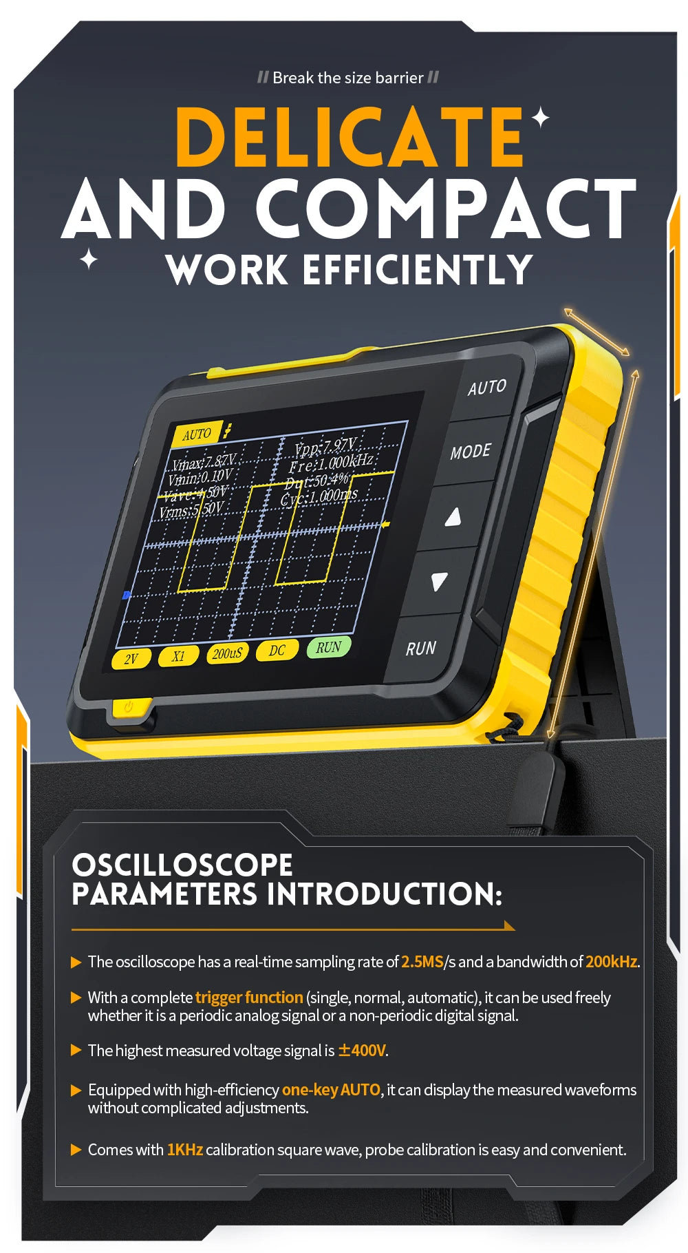 FNIRSI DSO510 / DSO152 / DSO153 – Mini Osciloscopios Digitales Portátiles 2 en 1