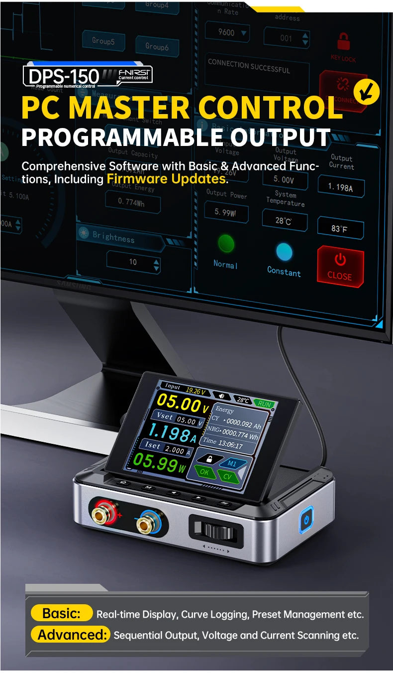 FNIRSI DPS-150 – Fuente de Alimentación DC Ajustable 30V 5A con Pantalla Digital Portátil
