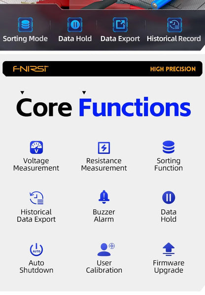 FNIRSI HRM-10 – Probador de Baterías 18650 y LiFePO4 de Alta Precisión