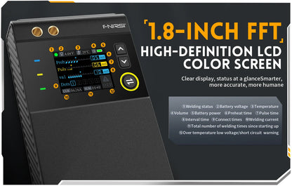 FNIRSI SWM-10 – Soldador por Puntos Portátil de Batería con Pantalla LCD y Tecnología de Doble Pulso