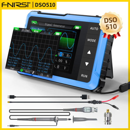FNIRSI DSO510 / DSO152 / DSO153 – Mini Osciloscopios Digitales Portátiles 2 en 1