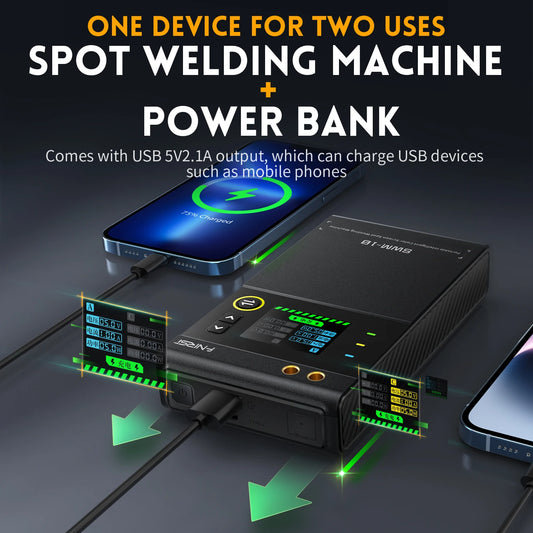 FNIRSI SWM-10 – Soldador por Puntos Portátil de Batería con Pantalla LCD y Tecnología de Doble Pulso