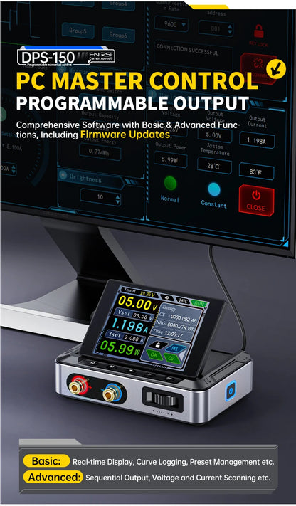 FNIRSI DPS-150 – Fuente de Alimentación DC Ajustable 30V 5A con Pantalla Digital Portátil