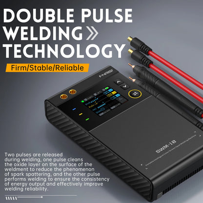 FNIRSI SWM-10 – Soldador por Puntos Portátil de Batería con Pantalla LCD y Tecnología de Doble Pulso
